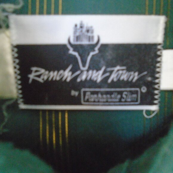 Ranch and Town by Panandle Slim Mens Shirt Size XL Green - Picture 2 of 6